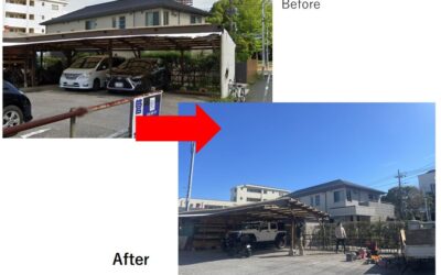 管理している駐車場の屋根の解体