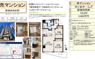 新発表！市ヶ谷ホームズ701号室（リノベーションマンション）