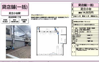 貸店舗（足立区宮城）コンビニ跡のご紹介