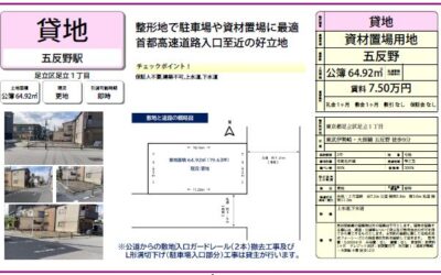 貸地（足立区足立、資材置場などに）ご紹介